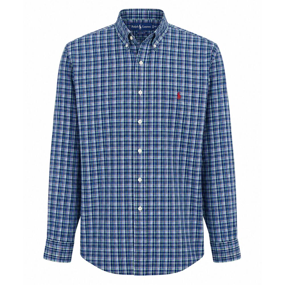 RALPH LAUREN CLASSIC FIT PLAID AMERICAN STYLE COOL CRISP BUTTON DOWN SHIRT